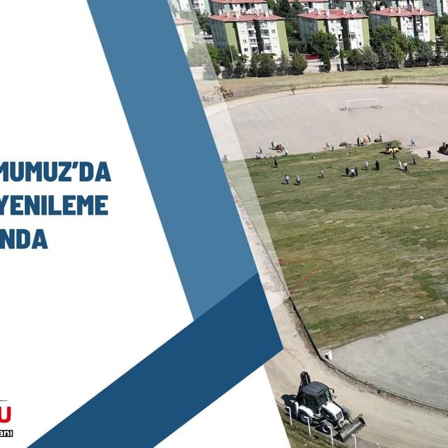 İlçe Stadyumu'nda Saha Zemini Yenileme Çalışmaları Tamamlandı