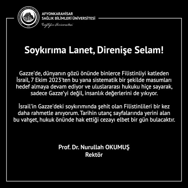 Afyonkarahisar Sağlık Bilimleri Üniversitesi Soykırımları Anma Etkinlikleri Düzenledi