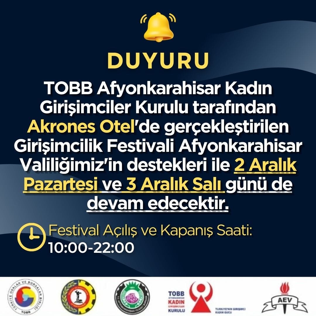 Girişimcilik Festivali Afyonkarahisar'da Devam Ediyor