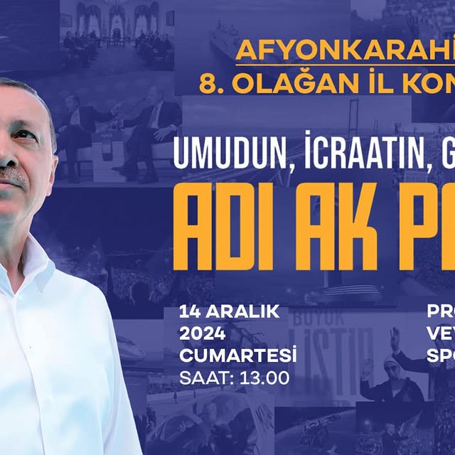 Afyonkarahisar'da AK Parti 8. Olağan İl Kongresi Gerçekleşiyor