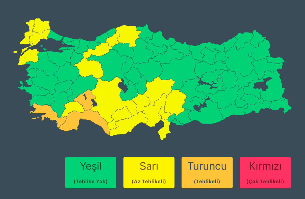 25 Aralık'ta 18 İle Sarı, 3 İle Turuncu Uyarı