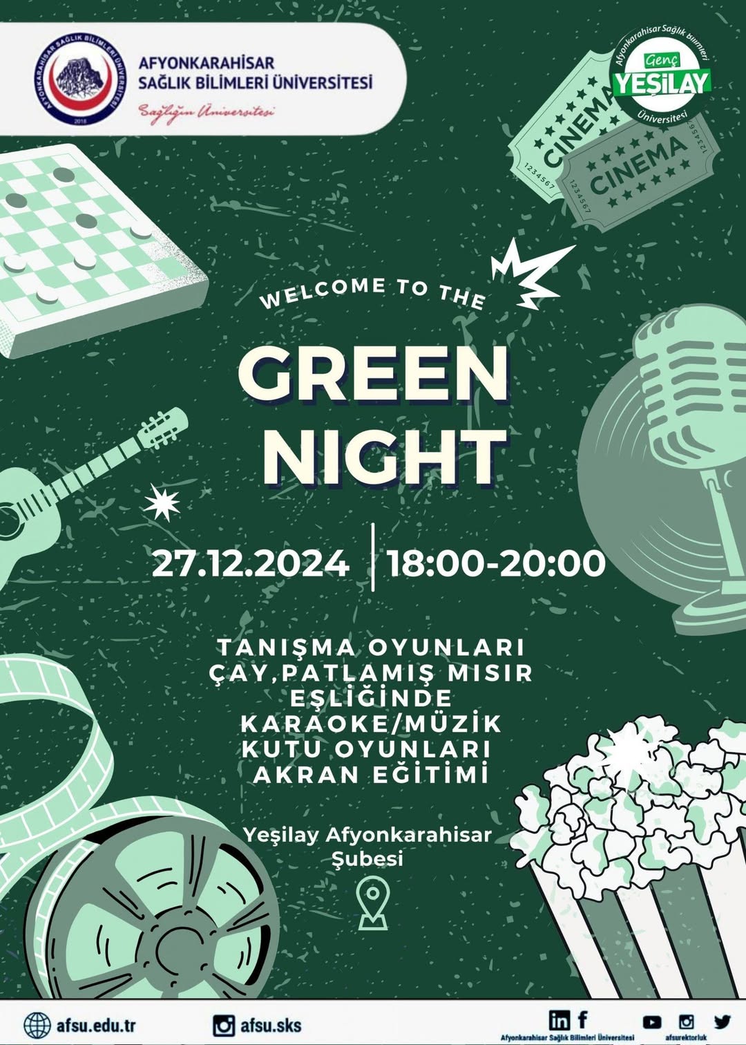 Genç Yeşilay'dan 'Green Night' Etkinliği