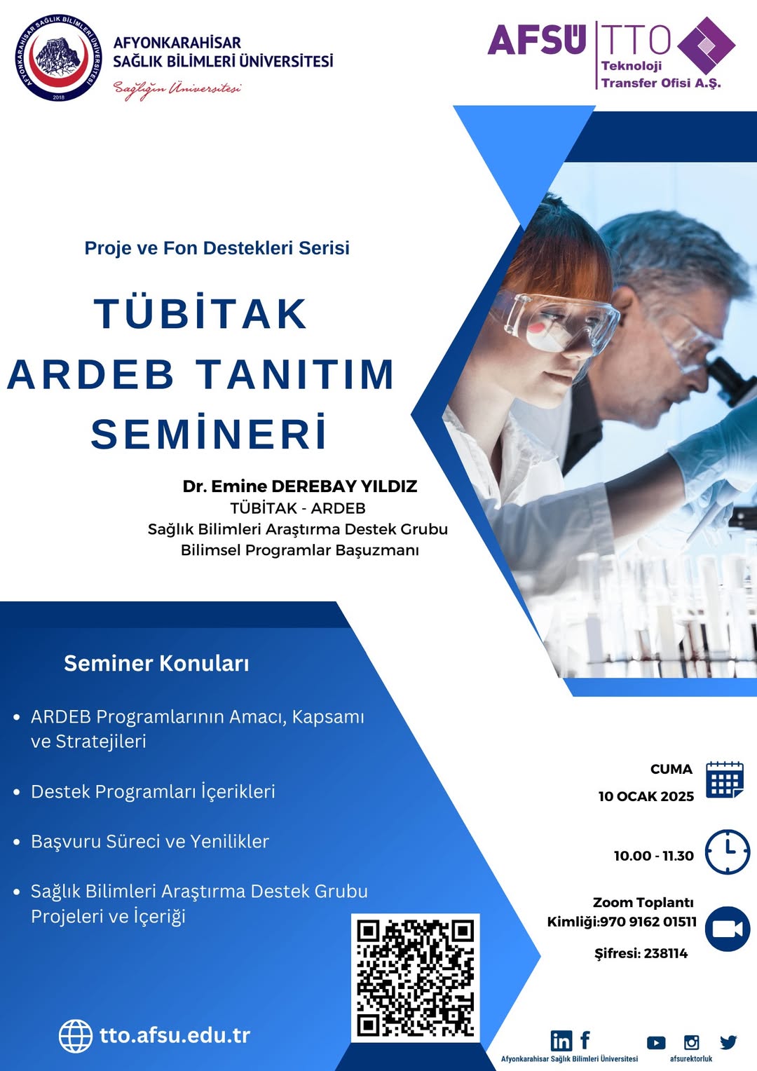 TÜBİTAK ARDEB Tanıtım Semineri Afyonkarahisar'da Düzenlendi