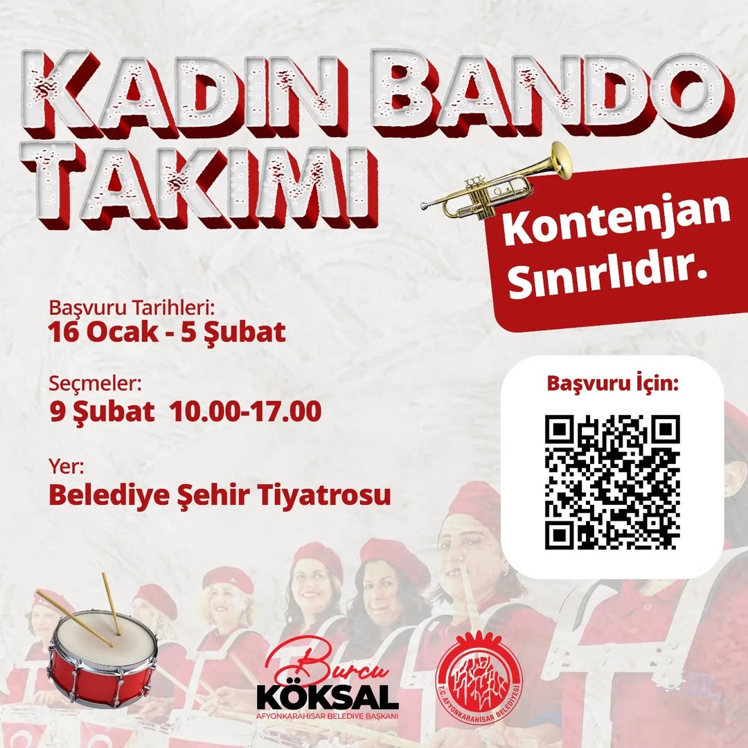 Afyonkarahisar'da Kadın Bando Takımı İçin Başvurular Başladı!