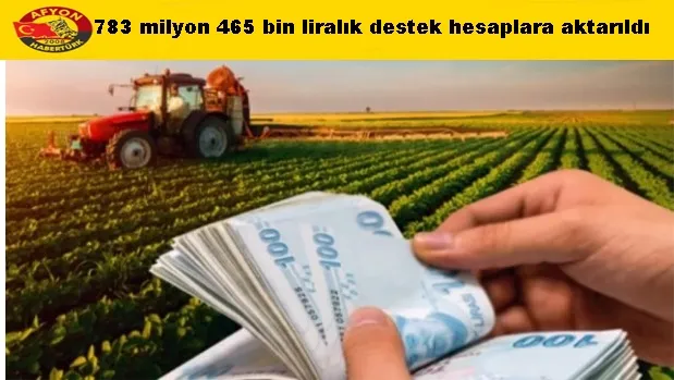 783 milyon 465 bin liralık destek hesaplara aktarıldı