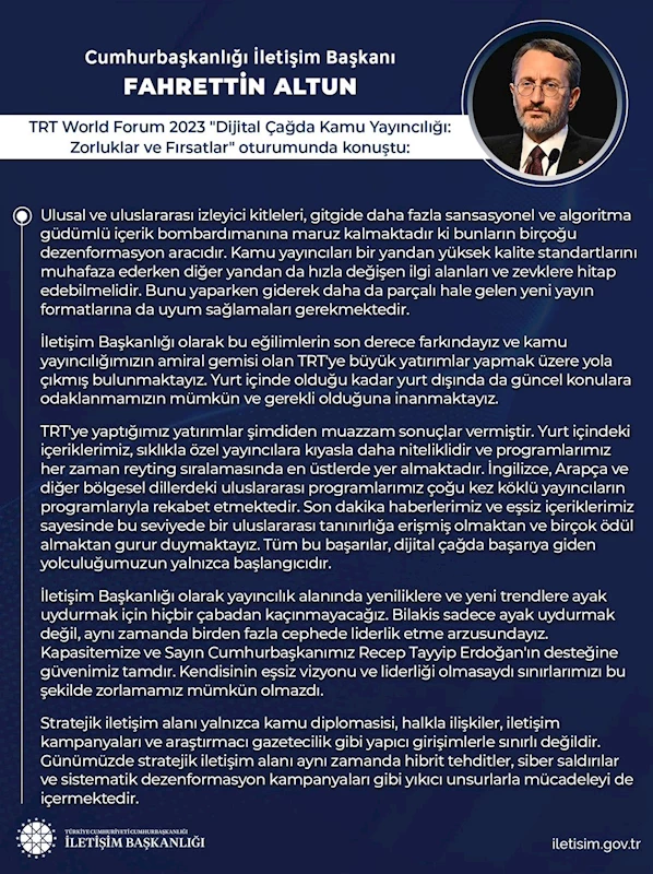 Kamu yayıncılığının dönüşümü TRT World Forum 2023'te tartışıldı