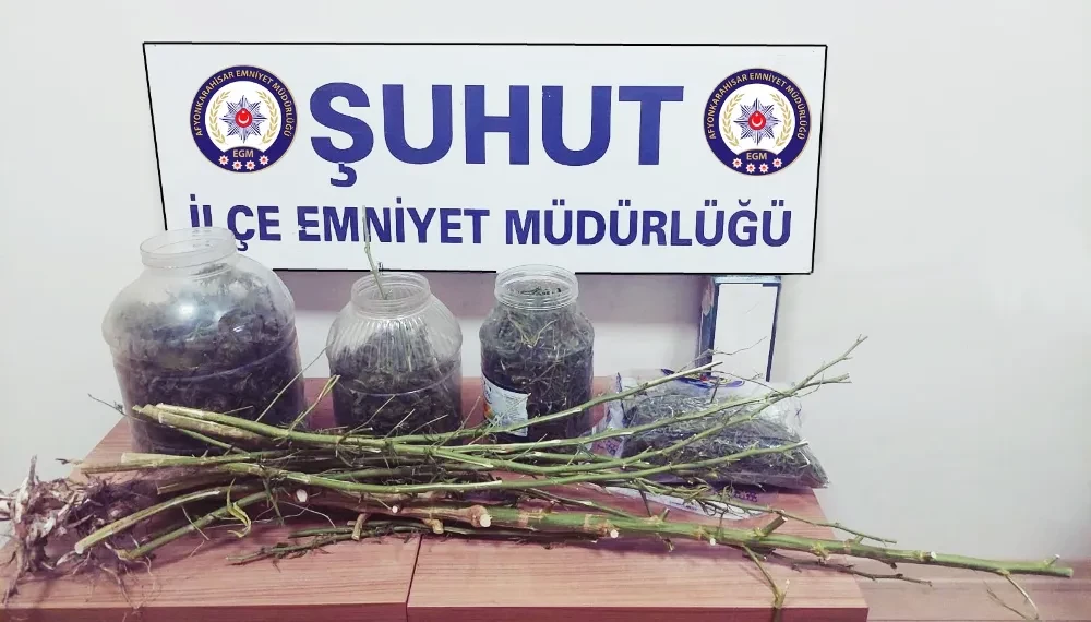 Şuhut'ta uyuşturucu operasyonu: 1.5 kg esrar ele geçirildi