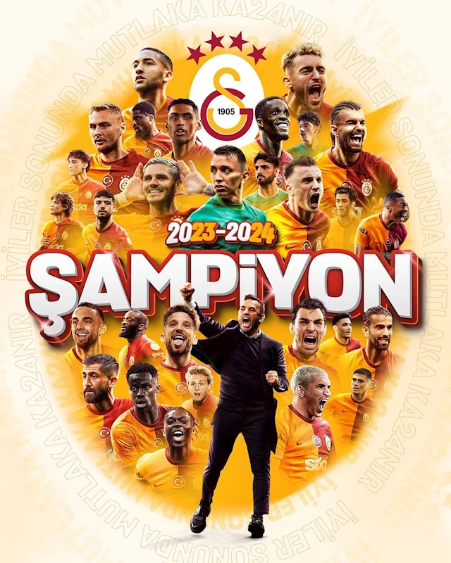 Galatasaray, 2023-2024 Trendyol Süper Ligi'nde Şampiyonluk Kupasını Kazandı