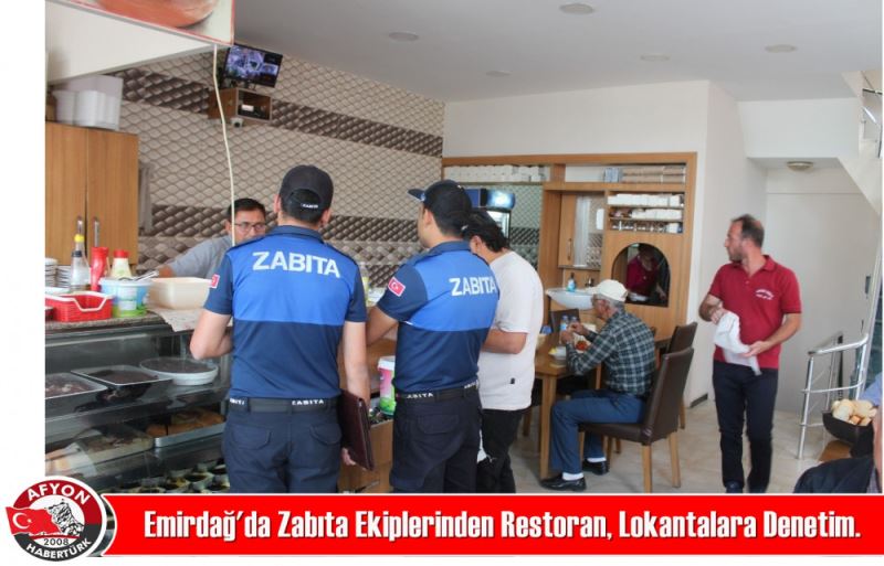 Emirdag'da Zabita Ekiplerinden Restoran, Lokantalara Denetim.